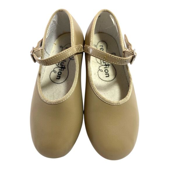 Revolution Dancewear Girls Size 13 Tan Nude Beige Tap Shoes - Picture 1 of 6